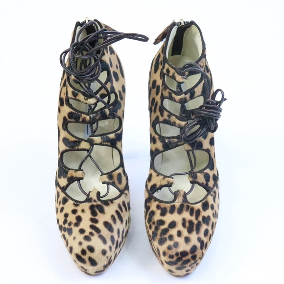 BRIAN ATWOOD Leopard Print Lace-Up Booties - Picture 2 of 8